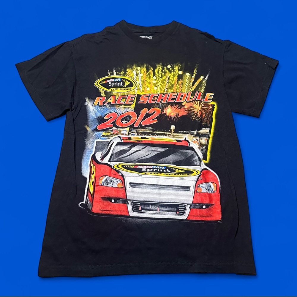 NASCAR Sprint Cup Series 2012 Race Schedule Double Sided Graphic T-Shirt Black